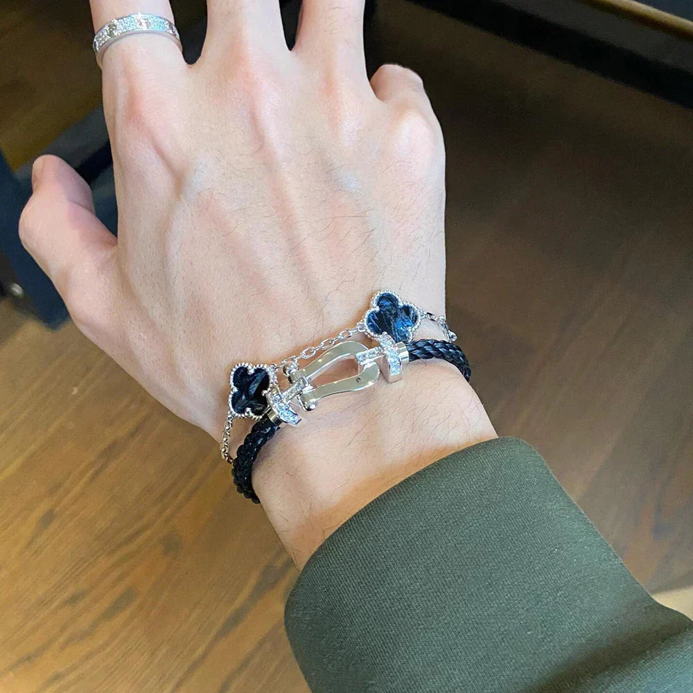 [Dawnora Jewelry]CLOVER 5 MOTIF PIETERSITE BRACELET COLLECTION