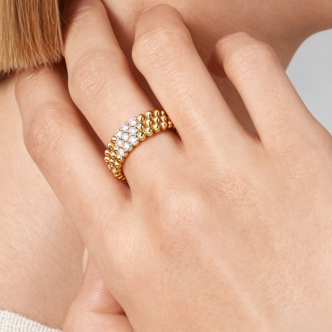 [Dawnora Jewelry] THREE-ROW DIAMOND RING