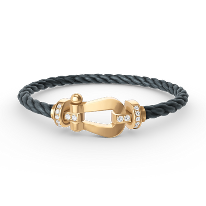 [Dawnora Jewelry]FORCE LARGE HORSESHOE HALF DIAMOND BRACELET GOLD