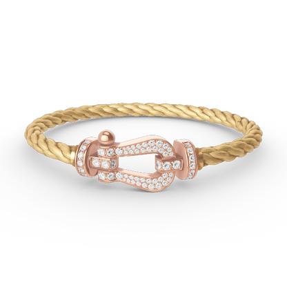 [Dawnora Jewelry]FORCE LARGE HORSESHOE FULL DIAMOND BRACELET ROSE GOLD