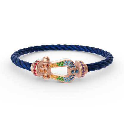[Dawnora Jewelry]FORCE LARGE HORSESHOE  COLORED DIAMOND BRACELET ROSE GOLD