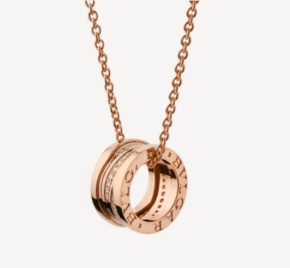 [Dawnora Jewelry]ZERO 1 PINK GOLD DIAMOND NECKLACE