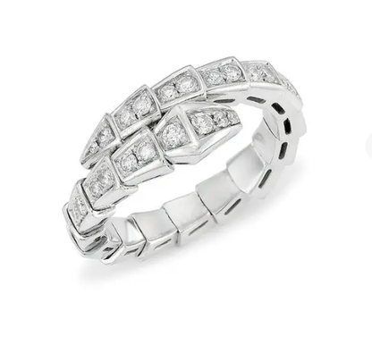 [Dawnora Jewelry]SERPENTI RING SILVER DIAMOND PAVED 4MM