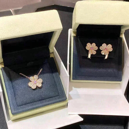 [Dawnora Jewelry]FRIVOLE ROSE GOLD FLOWER DIAMOND NECKLACE