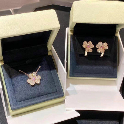 [Dawnora Jewelry]FRIVOLE ROSE GOLD FLOWER DIAMOND NECKLACE