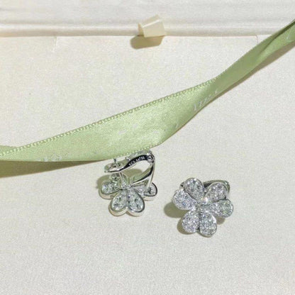 [Dawnora Jewelry]FRIVOLE SILVER FLOWER DIAMOND EARRINGS