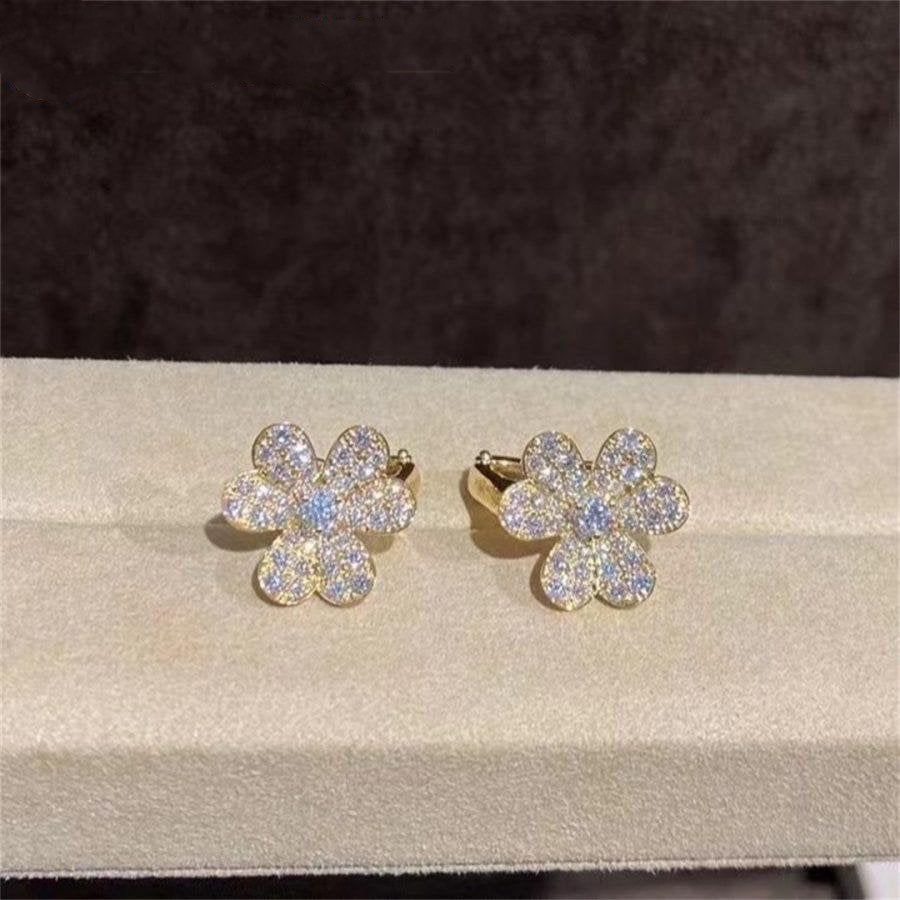 [Dawnora Jewelry]FRIVOLE GOLD FLOWER DIAMOND EARRINGS