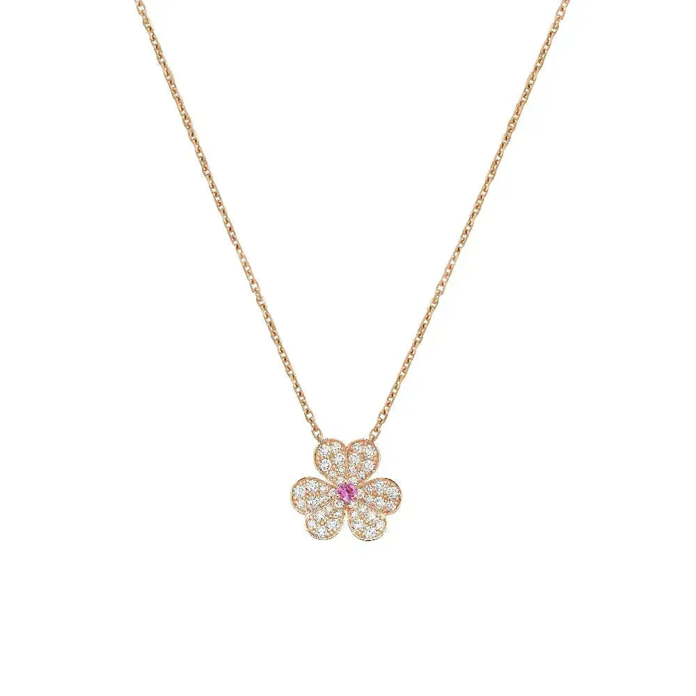 [Dawnora Jewelry]FRIVOLE ROSE GOLD FLOWER DIAMOND NECKLACE