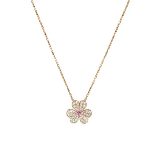 [Dawnora Jewelry]FRIVOLE ROSE GOLD FLOWER DIAMOND NECKLACE