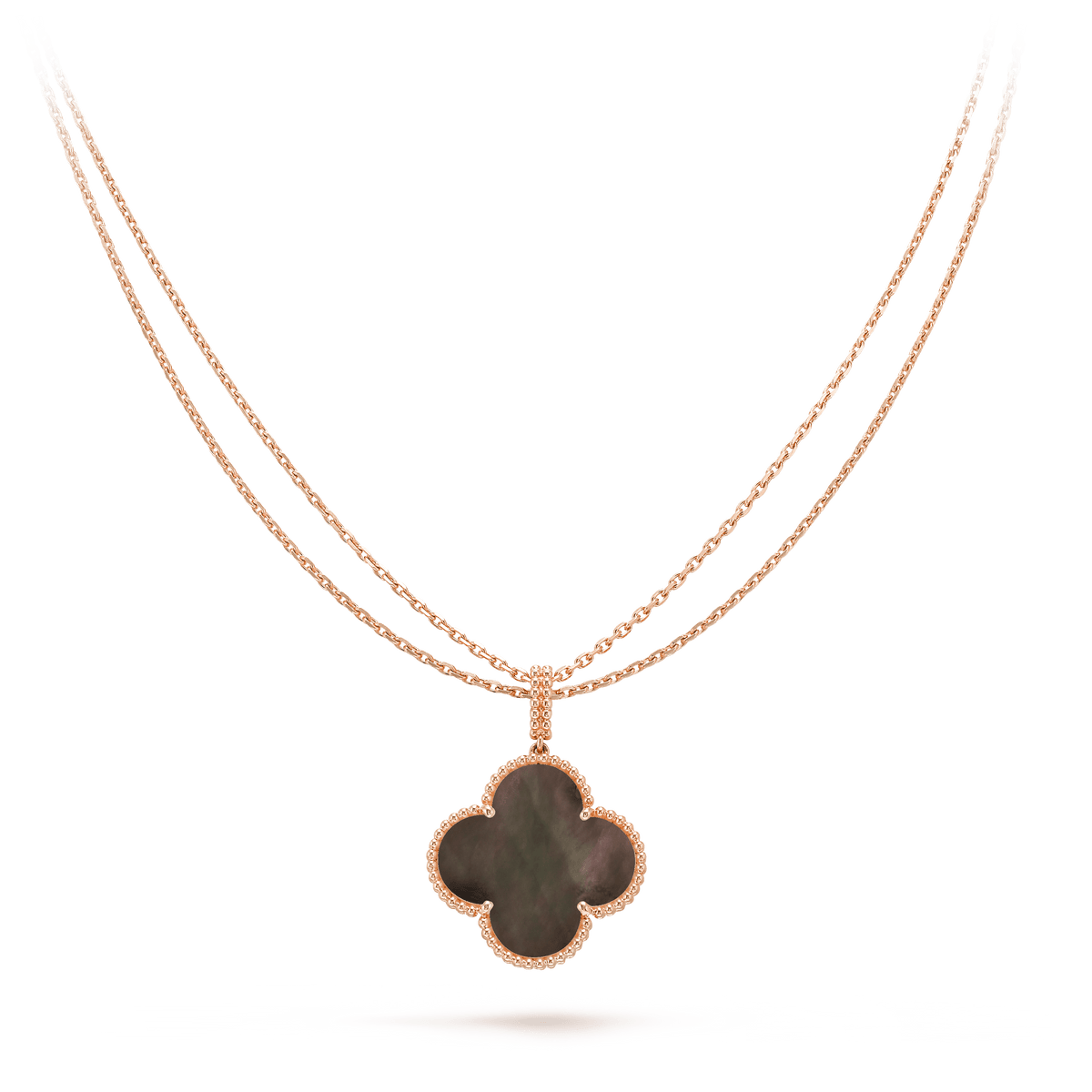 [Dawnora Jewelry]CLOVER 25MM GOLD DARK MOP BIG CLOVER NECKLACE