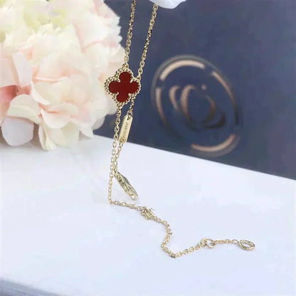 [Dawnora Jewelry]CLOVER  CARNELIAN SINGLE FLOWER BRACELET