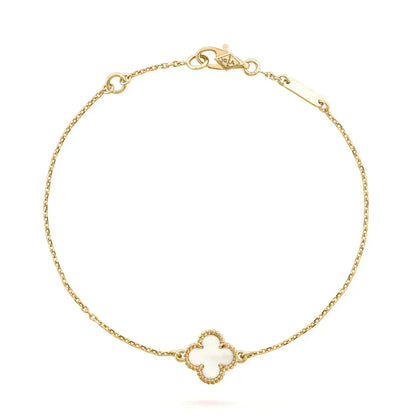 [Dawnora Jewelry]CLOVER WHITE MOP SINGLE FLOWER BRACELET