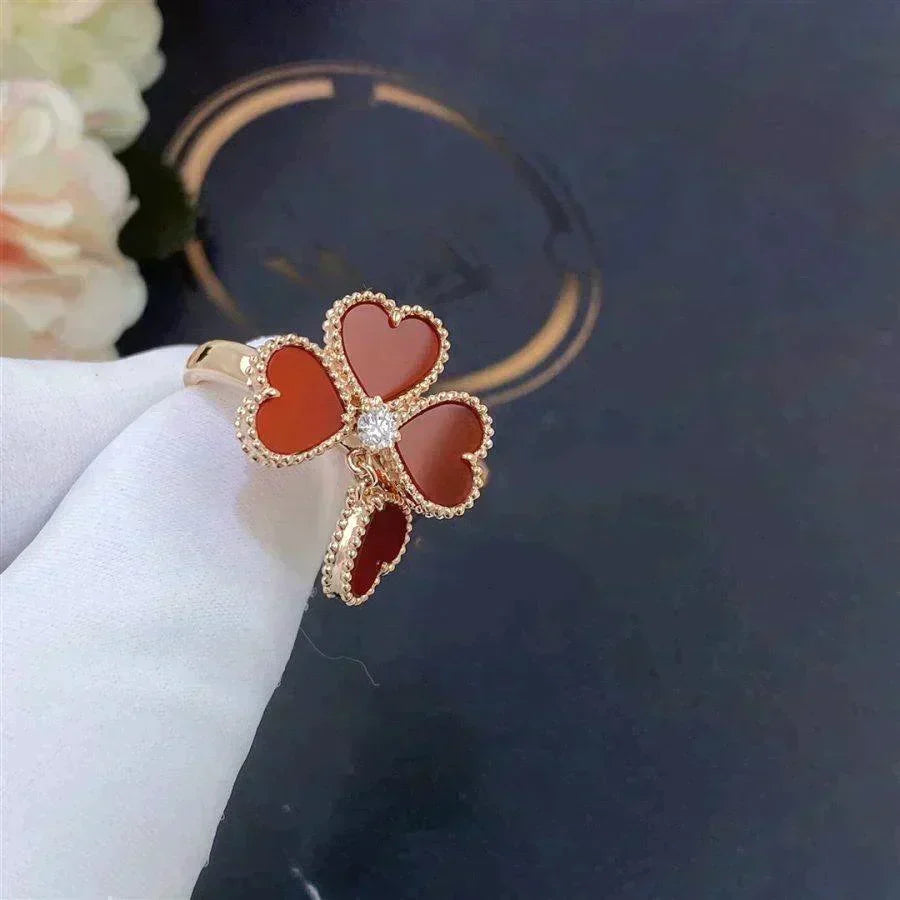 [Dawnora Jewelry]SWEET CLOVER CARNELIAN RING