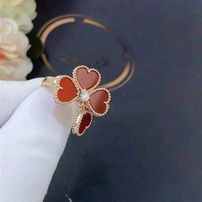 [Dawnora Jewelry]SWEET CLOVER CARNELIAN RING
