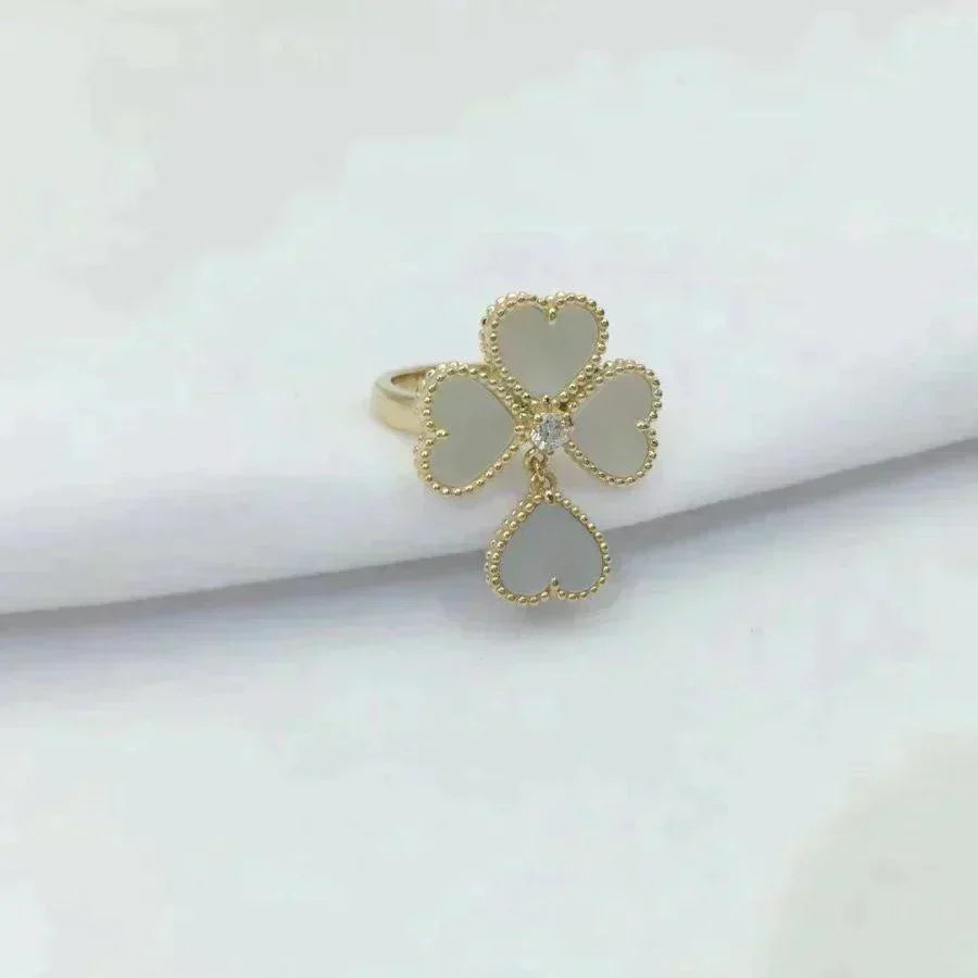 [Dawnora Jewelry]SWEET CLOVER WHITE MOP RING