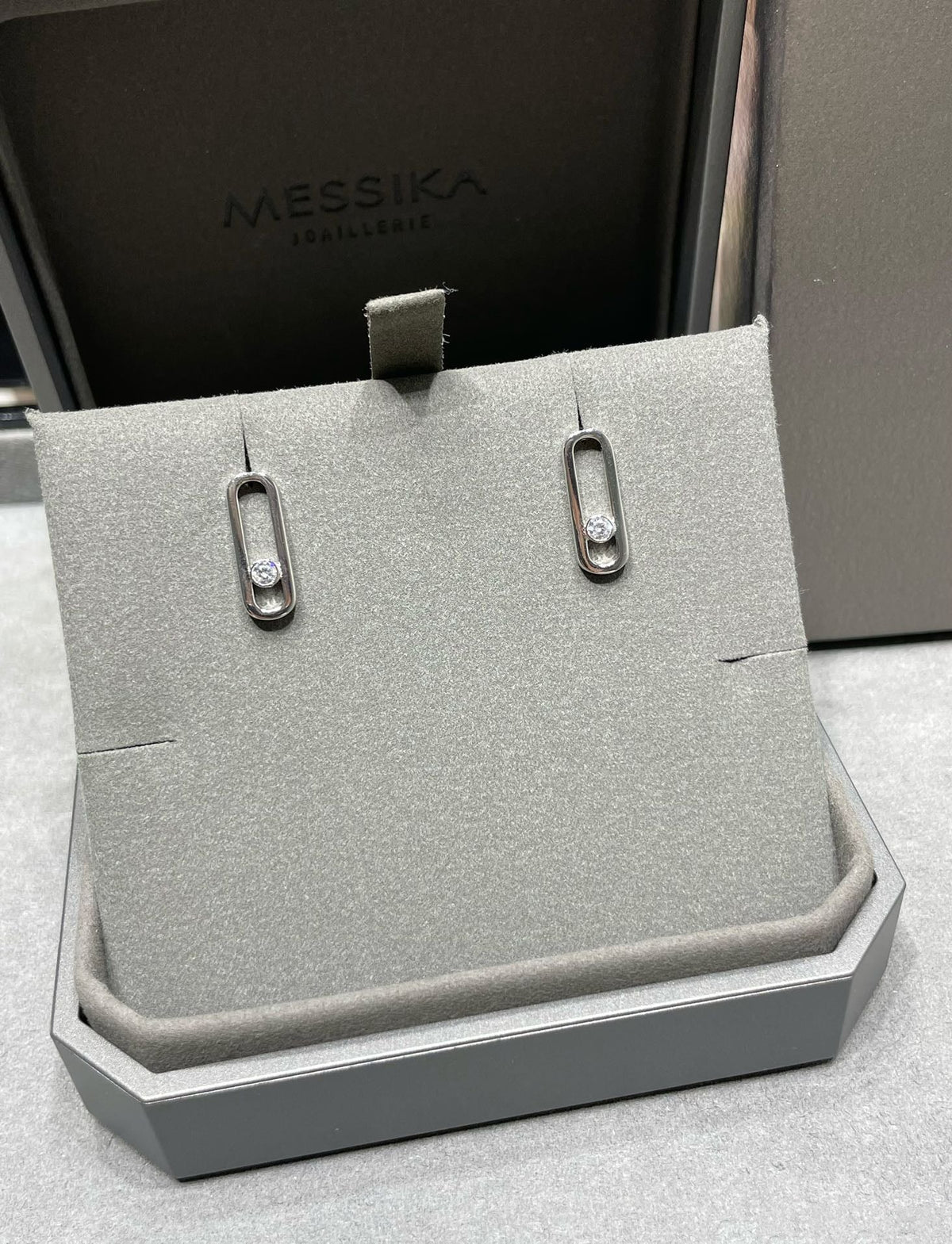 [Dawnora Jewelry]MOVE UNO SMALL 1 DIAMOND EARRINGS