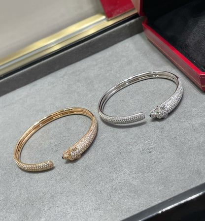 [Dawnora Jewelry]PANTHERE FULL DIAMOND OPEN BRACELET