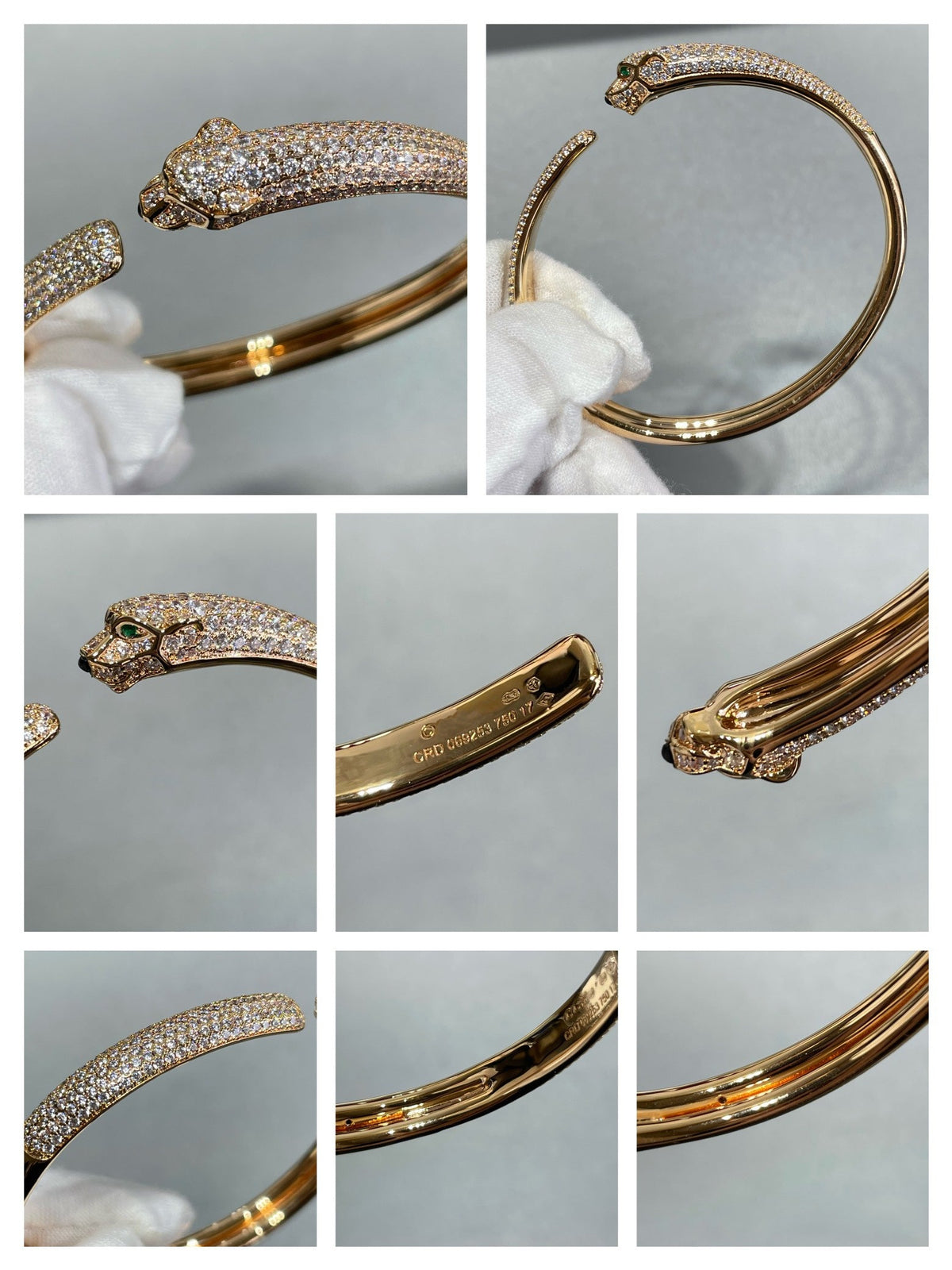 [Dawnora Jewelry]PANTHERE FULL DIAMOND OPEN BRACELET
