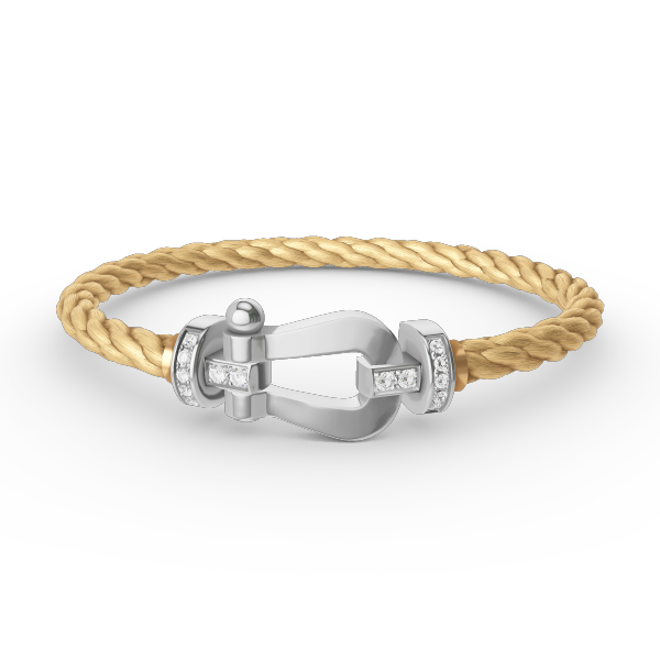 [Dawnora Jewelry]FORCE LARGE HORSESHOE HALF DIAMOND BRACELET SILVER