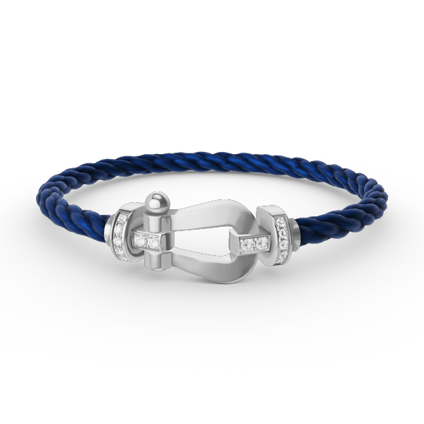 [Dawnora Jewelry]FORCE LARGE HORSESHOE HALF DIAMOND BRACELET SILVER