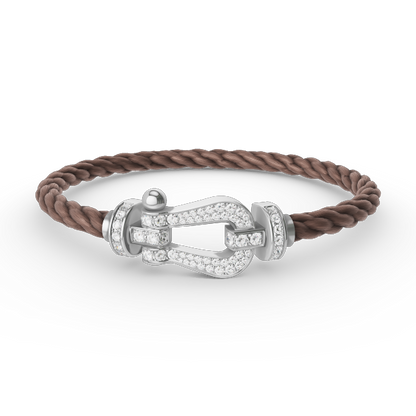 [Dawnora Jewelry]FORCE LARGE HORSESHOE FULL DIAMOND BRACELET SILVER