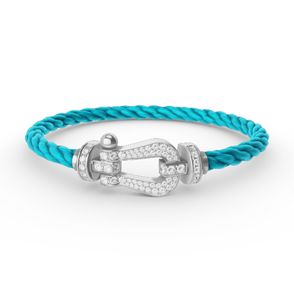 [Dawnora Jewelry]FORCE LARGE HORSESHOE FULL DIAMOND BRACELET SILVER