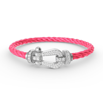 [Dawnora Jewelry]FORCE LARGE HORSESHOE FULL DIAMOND BRACELET SILVER